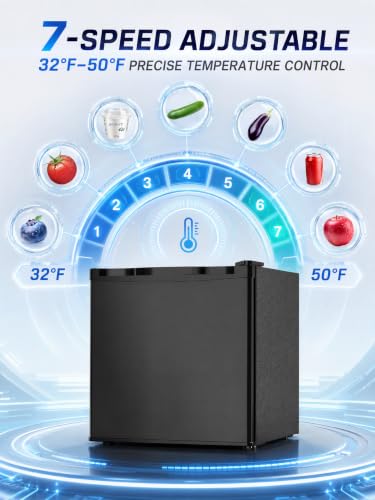 Image of Icyglee 1.7 Cu.Ft Mini Fridge with Freezer, Compact Refrigerator, Black