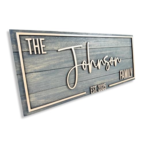 Custom Last Name Signs For Home,18''/24''/30'' Wooden Custom Family Name Sign Wall Decor,Established Signs Personalized,Custom Name Wall Decor,Wedding Gifts for Couples,Home,Office