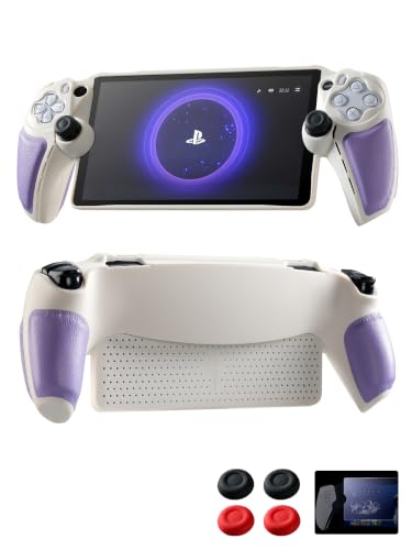 Image of PlayStation Portal Case, Slim Shockproof Protective Cover-White&Purple