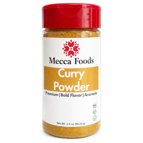 Curry Powder 3.5 oz - Aromatic Mild Yellow Curry Blend for Indian & Caribbean Cooking - All-Purpose Seasoning with Turmeric, Coriander & Cumin, Non-GMO by Mecca Foods
