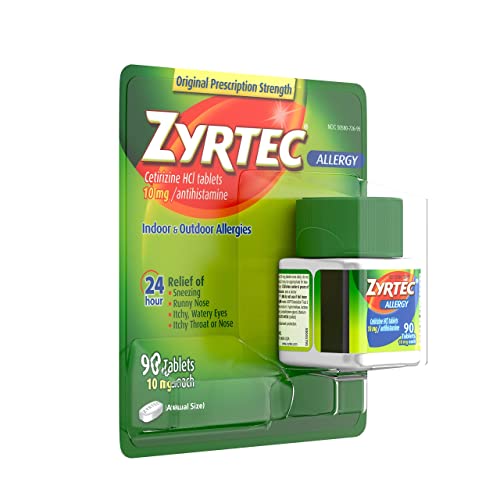 Zyrtec 24 Hour Allergy Relief Tablets - 10Mg, 90 Ct #TOP2