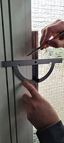 WRS Präz.-Winkelmesser mit verstellbarer Schiene, 10-170°, rostgeschützt, mattverchromt, mit Metall-Feststellschraube, im Etui, Größe: 150 x 300 mm