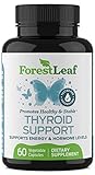Thyroid Support Supplement with Iodine - All Natural Mineral and Vitamin Complex with B12, Zinc, Selenium, and More - 60 Caps (30 Day Supply) - by Forestleaf