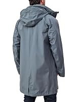 Little Donkey Andy Herren Wasserdicht Leicht Langer Regenjacke Grau M – Ansicht 4