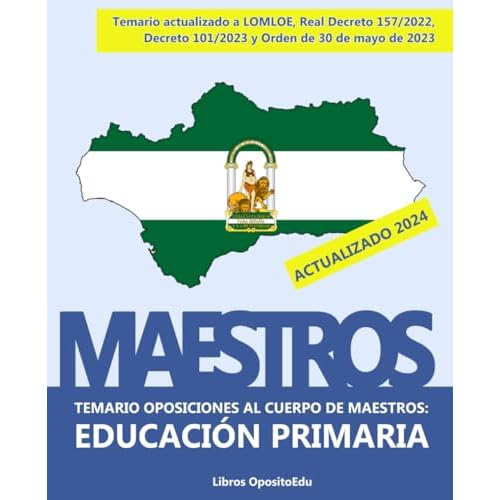 SER DOCENTE: Oposiciones al Cuerpo de Maestros - Temario LOMLOE de Educación Primaria en Andalucía: Temas del 1 al 25 actualizados al Decreto 101/2023 ... de mayo de 2023 (Temario Educación Primaria)
