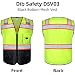 DIB Safety High Visibility Vest With Pockets - Reflective Zipper Vest, Gray, Size M For Work & Outdoor Safety - View #9
