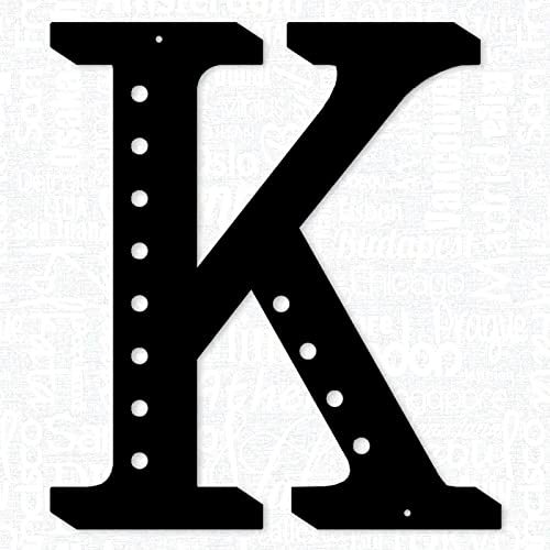 Resama 11'' Black Metal Letters For Wall Decor, Visual 3D Large Alphabet, Decorative Farmhouse Hanging Letter Sign For Living Room Bedroom Office Home Party (K) #TOP6