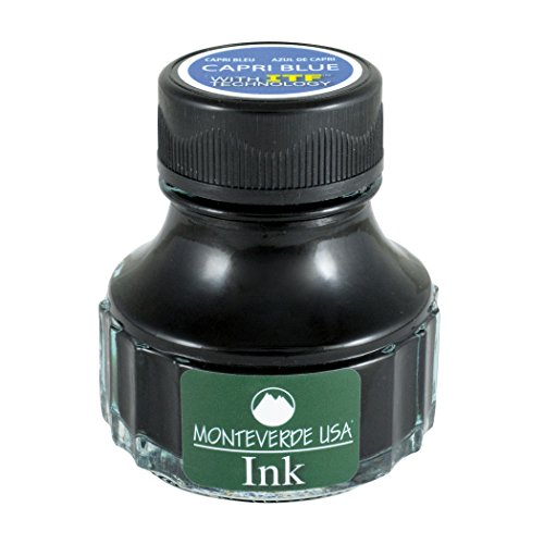 Encre Monteverde g308cb Bleu Capri 90ml pour éviter les stylos plume bouchés