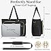 Teacher Tote Bag for Women - Multi-Pocket Laptop & Nurse Work Bag with Cup Holder, Structured Business Briefcase Computer Purse（Black）