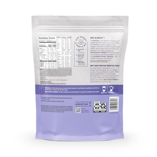 image for SlimFast High Protein Smoothie Mix Plus Fruit Powder, High Protein Mea