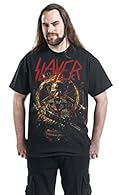 OFFICIALLY LICENSED: Ensures genuine Slayer merchandise, allowing fans to proudly display authentic comic book artwork on a back print design. UNIQUE BACK PRINT: Features distinctive comic book artwork, an inverted cross, Slayer logo, and soldier des...