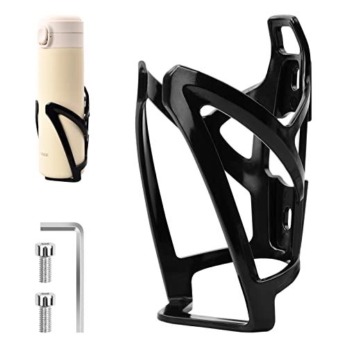 Bicycle Drink Cup Holders Bike Water Bottle Cage, Anti-Scratch Cycling Drink Bottle Holder Adapter Cycling Kettle Bracket for Road Bike and Mountain Bike, Black