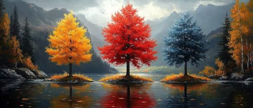 Peinture diamant 5D DIY forêt automnale pour décorer votre chambre de strass