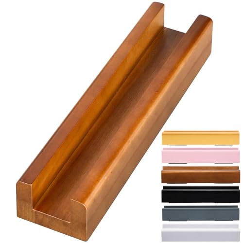 Colingmill 1 Pcs Wooden Floor Mirror Stand Anti Slip Base for Full Length Mirrors Stable Support Holder Bracket with Enlarged Non Slip Pads for Home Mirror Frames (9.8 x 2.3 x 1.5 Inches,Brown)