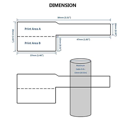 Mr-Label® Inkjet & Laser Printer Support Waterproof Cable Label - Letter Sheet - Self-Adhesive & Durable - With Print Tool (10 Sheets, 300 Labels, White) #TOP3