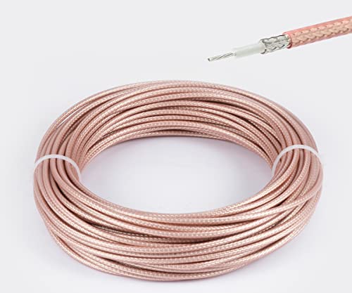 Vecys Cable RG316 Cable Coaxial RF de Baja Pérdida 50 Ohm 49.2FT/15M Marrón