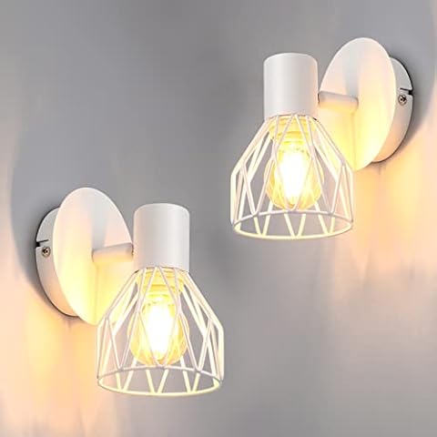 Kimjo Adjustable Wall Spotlights with Wire Cage Cover