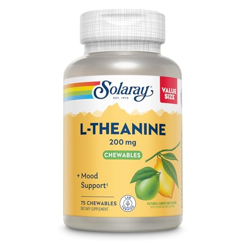 SOLARAY-L-Theanine-200mg-Mood-Support-Supplement-with-Vitamin-B6-Calming-Support-During-Occasional-Stress-Natural-Lemon-Lime-Flavor-60-Day-Guarantee-Lab-Verified-75-Servings-75-Chewables