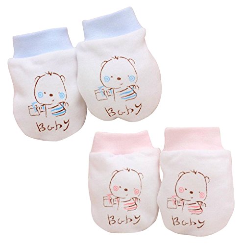 Preisvergleich Produktbild EROSPA® Anti-Kratz-Handschuhe Neugeborene Fäustlinge Baby Mädchen Jungen Schutz Verletzung Nägel Gesicht (Rosa)