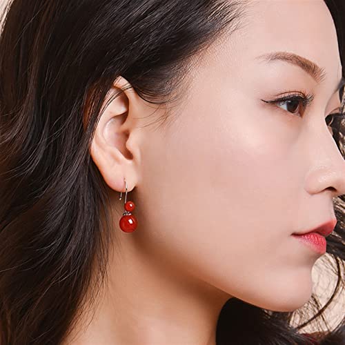 Pendientes de plata 925 EKSED collares redondos retro para mujer 3