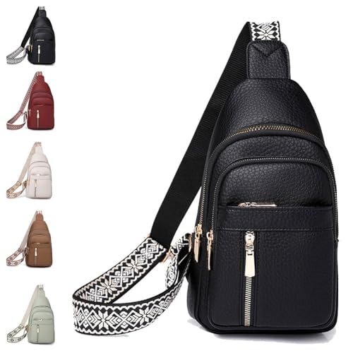 Wbougisay Crossbody Bag, Cross Body Bag for Woman, Leather Anti-Theft Large Capacity Travel Bags, Birthday Gifts(Black)