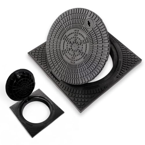 Schachtdeckel Schachtabdeckung Kanaldeckel DN400 Schwarz Schachtabdeckung | Rohr Deckel | 1,5 t - 7,5 t (DN400 quad 50x50) Schachtdeckel Schachtabdeckung Kanaldeckel DN400 Schwarz Schachtabdeckung | Rohr Deckel | 1,5 t - 7,5 t (DN400 quad 50x50)