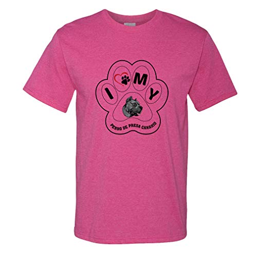 Custom Funny Graphic T Shirts for Men I Paw My Perro De Presa Canario Dog Cotton Top Hot Pink Design Only Medium