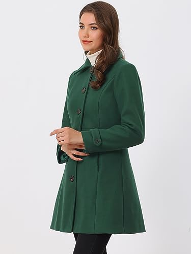 Image of Allegra K Women's Winter Classic Overcoat with Pockets Single Breasted Coat | Soft pea coat, Fully lined outerwear, Trendy, Fall office peacoat, Warm casual holiday everyday wear,