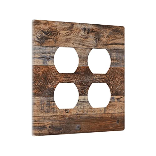 Placa de pared combinada de madera rústica para tapar imperfecciones de enchufes antiguos 3