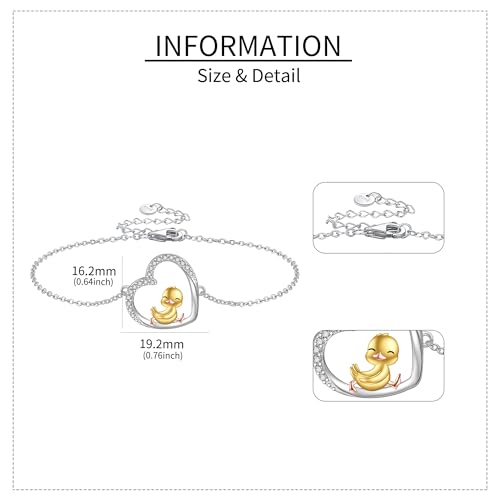 URONE Penguin/Fox/Duck/Guinea Pig/Paw Print 925 Sterling Silver Animal Bracelet Cute Animal Jewelry Gifts for Women4