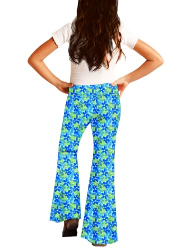 Image of Deerose Girls Halloween Hippie Bell Bottom Pants High Waist Flare Pants 5-14 Years