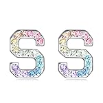 Women Initial Letter Stud Earrings,Alphabet Number Earrings Gifts Jewelry for Women