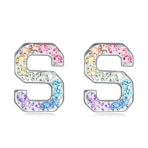 Women Initial Letter Stud Earrings,Alphabet Number Earrings Gifts Jewelry for Women