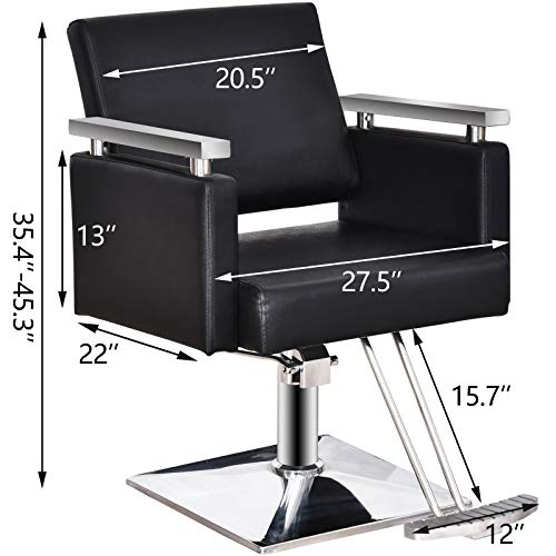 Barberpub Classic Hydraulic Barber Chair Styling Salon Chair For Hair Stylist Beauty Spa Equipment 8808 (Black) #TOP6