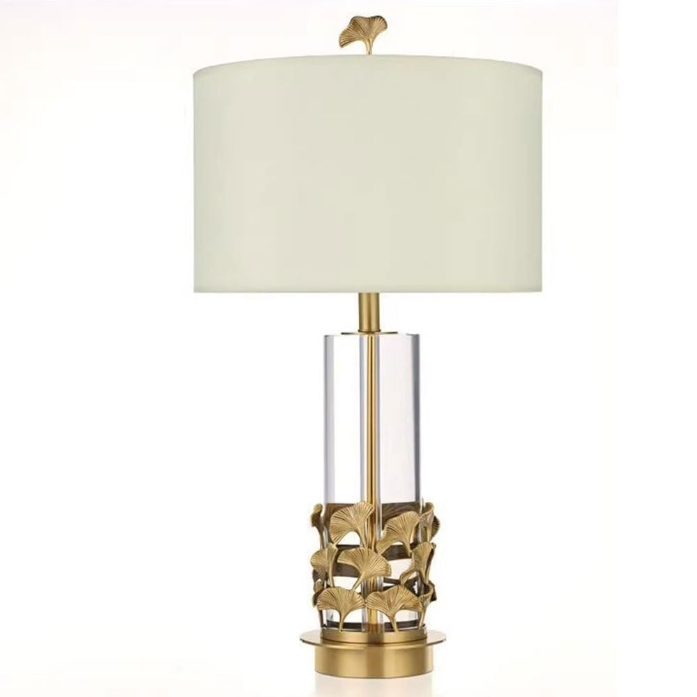 Lampka biurkowa Lampa biurkowa z litego kryształu Ginkgo, luksusowa, sypialniana, prosta, dekoracyjna do salonu Lampka nocna