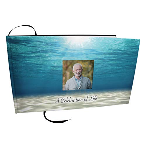 Image of Ocean Celebration of Life Funeral Guest Book for Memorial Service
