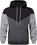 Hommes Hoodies Sweatshirts Pullover Patchwork Long Sleeve Couleur Bloc Fleece Mode Hoody avec des poches
