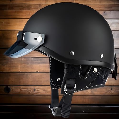 Half Shell Helmet Transpirable y Casco de Motociclista Ligero para Scooter 3