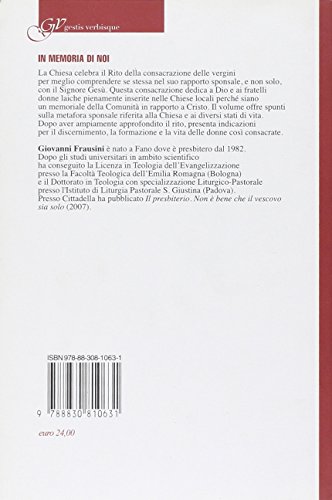 In Memoria Di Noi. La Chiesa Locale E L'ordo Consecrationis Virginum - 2