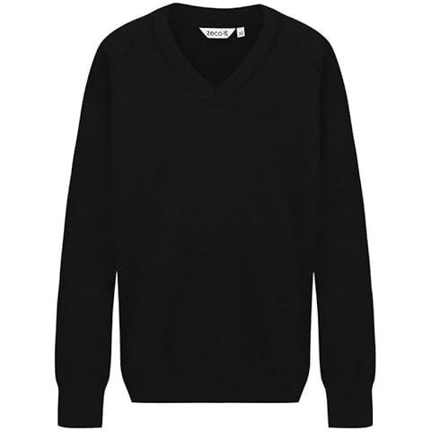 ZECO Kids Black V Neck School Jumper Cover