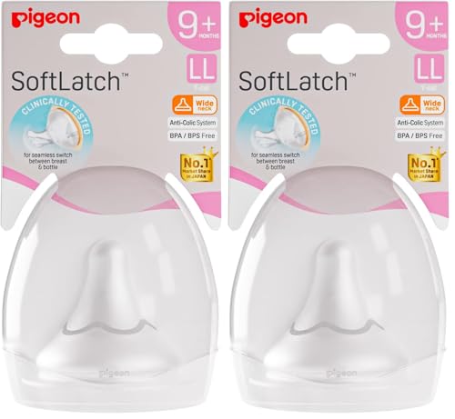 Image of Pigeon Classic Teat Fast Flow Nipple 9months+ Softlatch Peristaltic Plus Nipple 1pc -LL Case (Pack of 2)