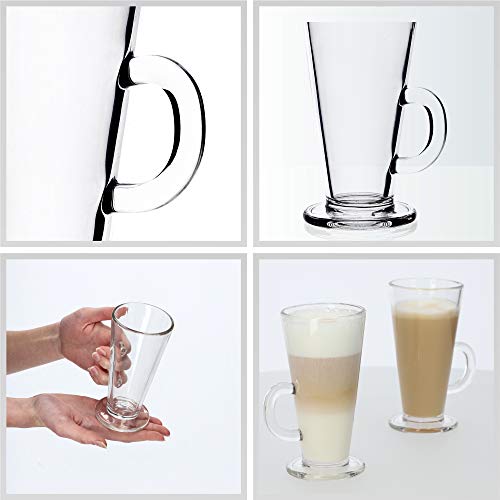 KADAX Latte Macchiato Juego de 6 vasos de café de 260 ml con asa, vasos de té de cristal, vasos para café, té, capuchino… - Imagen 6
