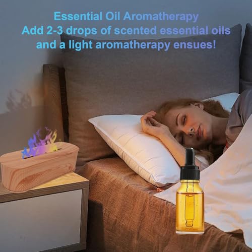 Difusor aromático eléctrico con luces LED de fuego y humidificador miniatura 7