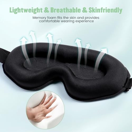 Image of Blendura Anti Light Sleep Mask, Adjustable Elastic, Black, 1 Pack