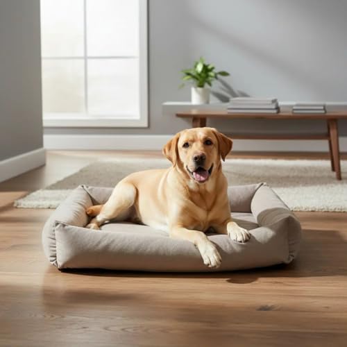 Cama Para Cachorro Grande 100x87 Cm - ESCOLHA A COR - 100% Lavável e Resistente - Pet Querido (CAPUCCINO)