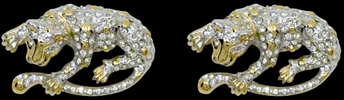Image of Set of 2 Brooch Lapel Pins With Rhinestones