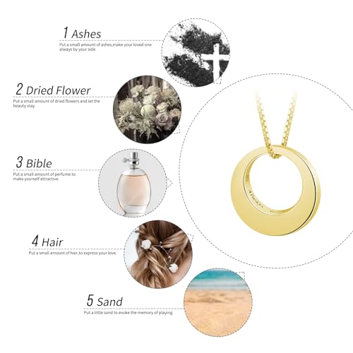 BEILIN Sterling Silver Circle of Life Eternity Memorial Urn Necklace Always with me Cremation Jewelry Pendant Necklaces for ashes3