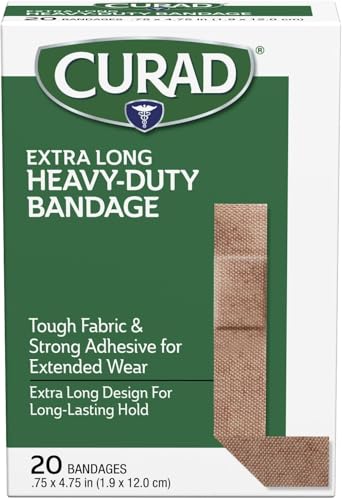 CURAD Heavy Duty Bandage Extra Long 20 Each .75 x 4.75 in (Pack of 2)