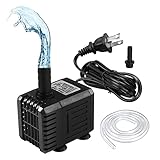Fountain Pump, 150GPH (8W 600L/H) Submersible Water Pump, Quiet Outdoor Small Pond Pump with 3.3ft...
