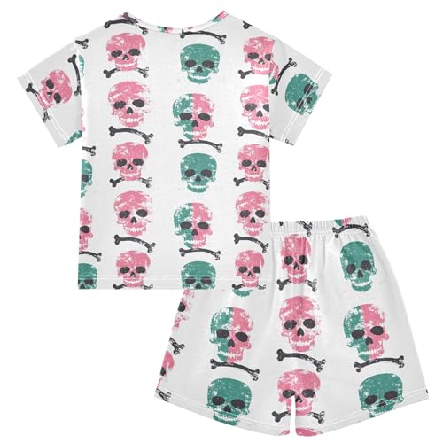 Skull Pajama Set Pajamas Sleepwear Nightwear Loungewear Clothes Set B04043512